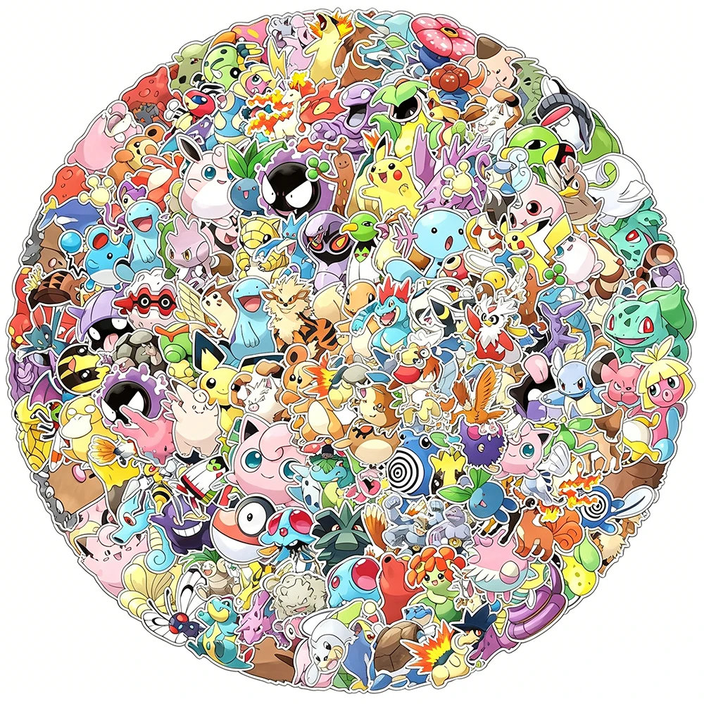 10/50/100/200/300 Stück Niedliche Pokemon-Aufkleber Kawaii Anime Pikachu Sticker DIY Laptop Auto Wasserdichte Cartoon-Aufkleber Spielzeug Geschenke – Detail 2