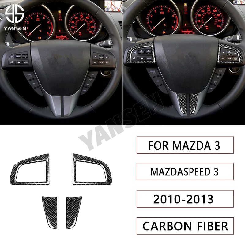 

Car Steering Wheel Trim Carbon Fiber Sticker For Mazda 3 Axela 2010 2011 2012 2013 Mazdaspeed 3 Car Accessories