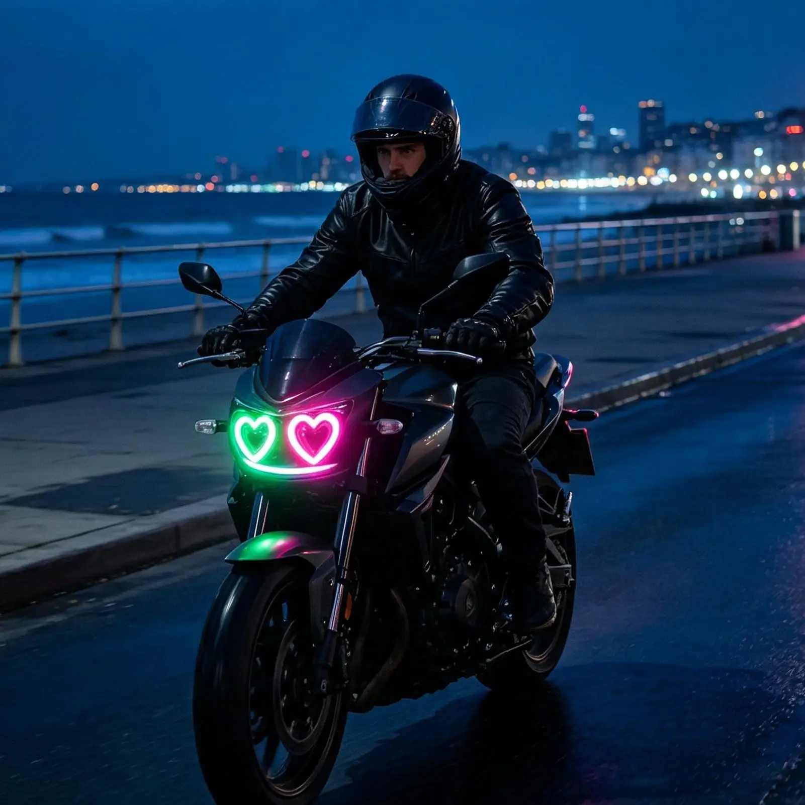 RGB Headlights App Control Heart Shape RGB Car Accessories Love Shape Fog Light For Truck Motorcycle RV Sedan SUV Pickup Van