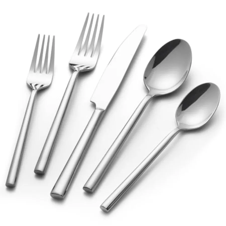 

40-Piece Forged Silverware Set Stainless Steel Flatware Set Cutlery Set, Service for 8, Mirror Finish, Dishwasher Safe