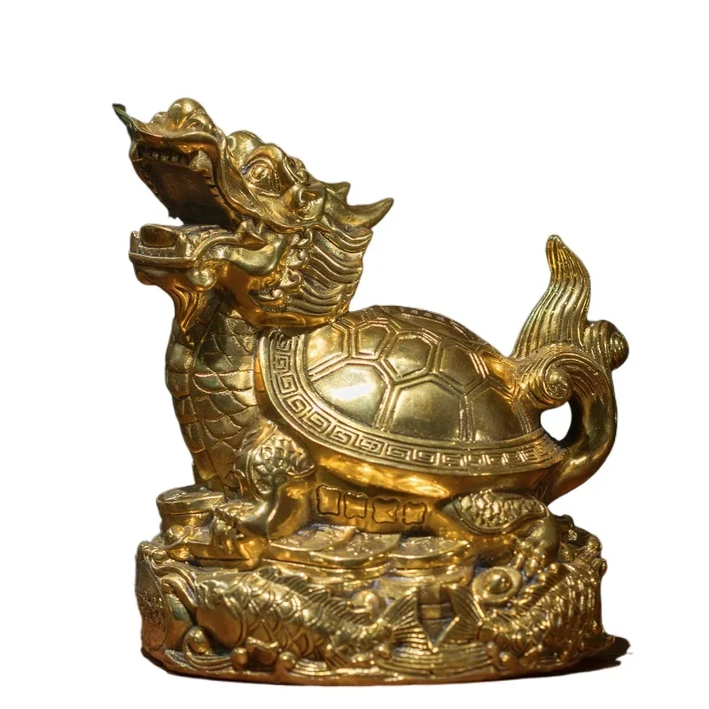 Thailand Pure Copper Crafts Gossip Dragon Turtle Decoration Modern Minimalist Copper Decorations Living Room Desktop Furnishings