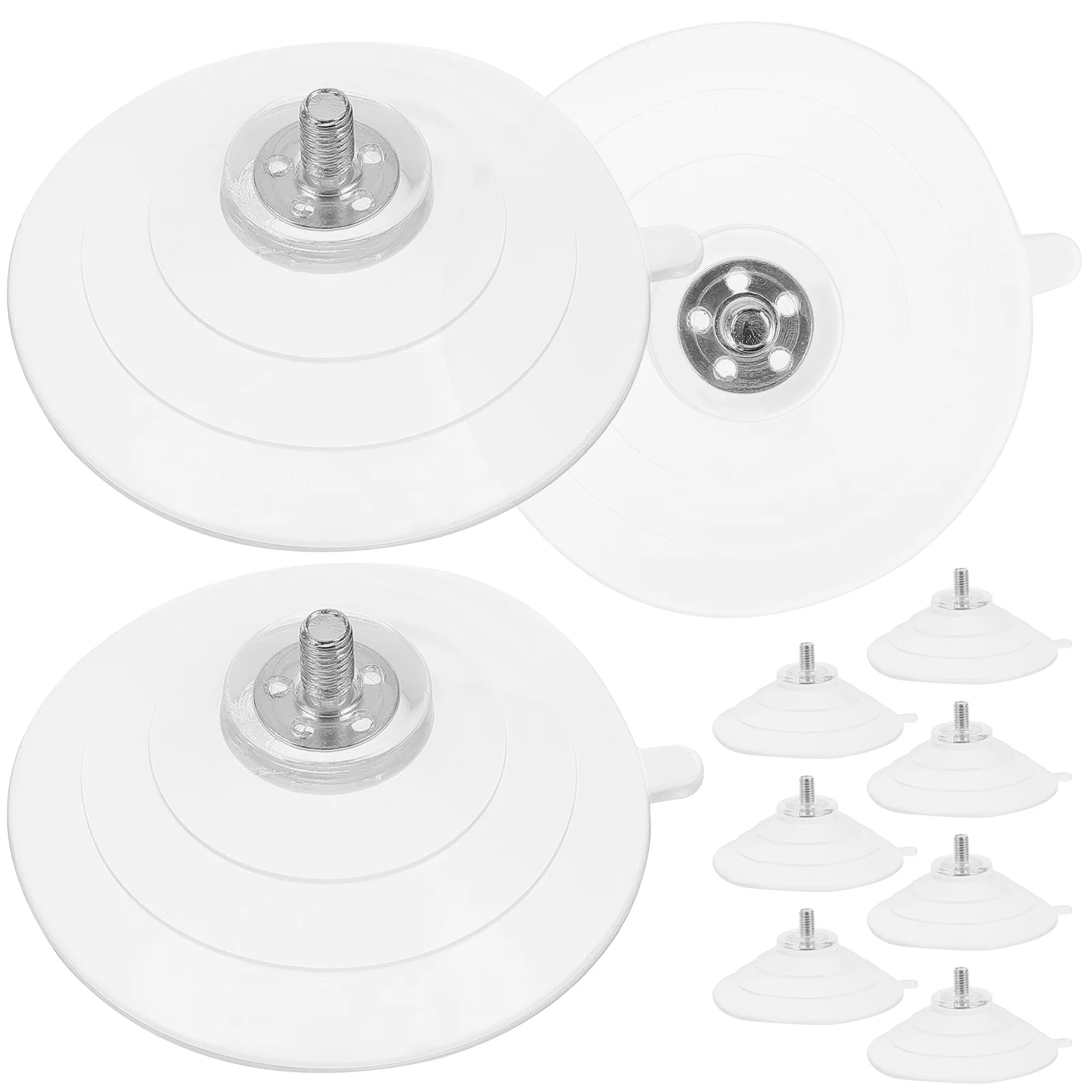 

10pcs Suction Cups With Screws Heavy Duty Pvc Metal Strong Hooks For Glass Windows Bathroom Shower Furniture Hanging Clear
