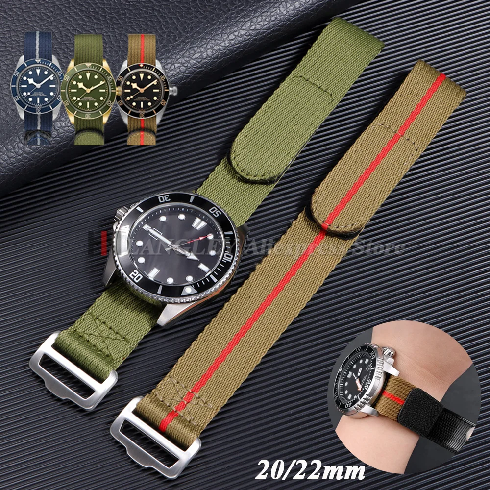 Bracelet en Nylon 20mm 22mm pour montre Seiko et Tudor, pour hommes et femmes, sport, militaire, étanche, pour Omega, ceinture universelle