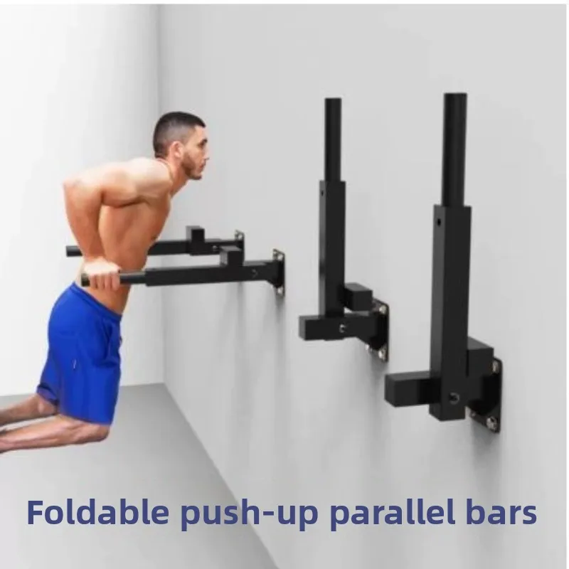 Foldable Arm Flexion Extension Wall Mount Double Curved Bar Wide Narrow Grip Chest Bicep Workout Portable Fitness Equipment