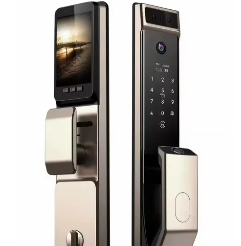 Smart Keyless Digital Fingerprint Biometric Keyless Entry For Wood Door 3D Face Recognition Password With Biome