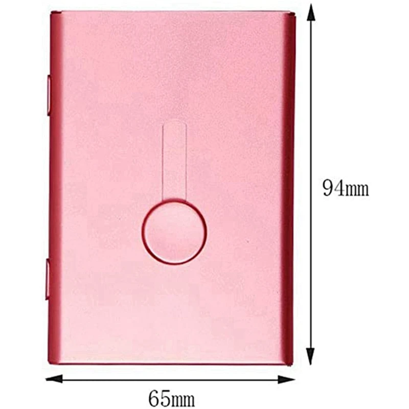 กระเป๋าเก็บบัตรโลหะเคสโทรศัพท์กันกระแทกตัวเลื่อนนิ้วหัวแม่มือกดเปิดเหมาะสำหรับบัตรประชาชนดีไซน์สำหรับผู้ชายและผู้หญิง