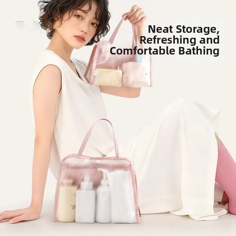 

Transparent Toiletry Storage Bag Waterproof Visible Women Wash Bag Large Capacity Breathable Makeup Bag Daily Storage