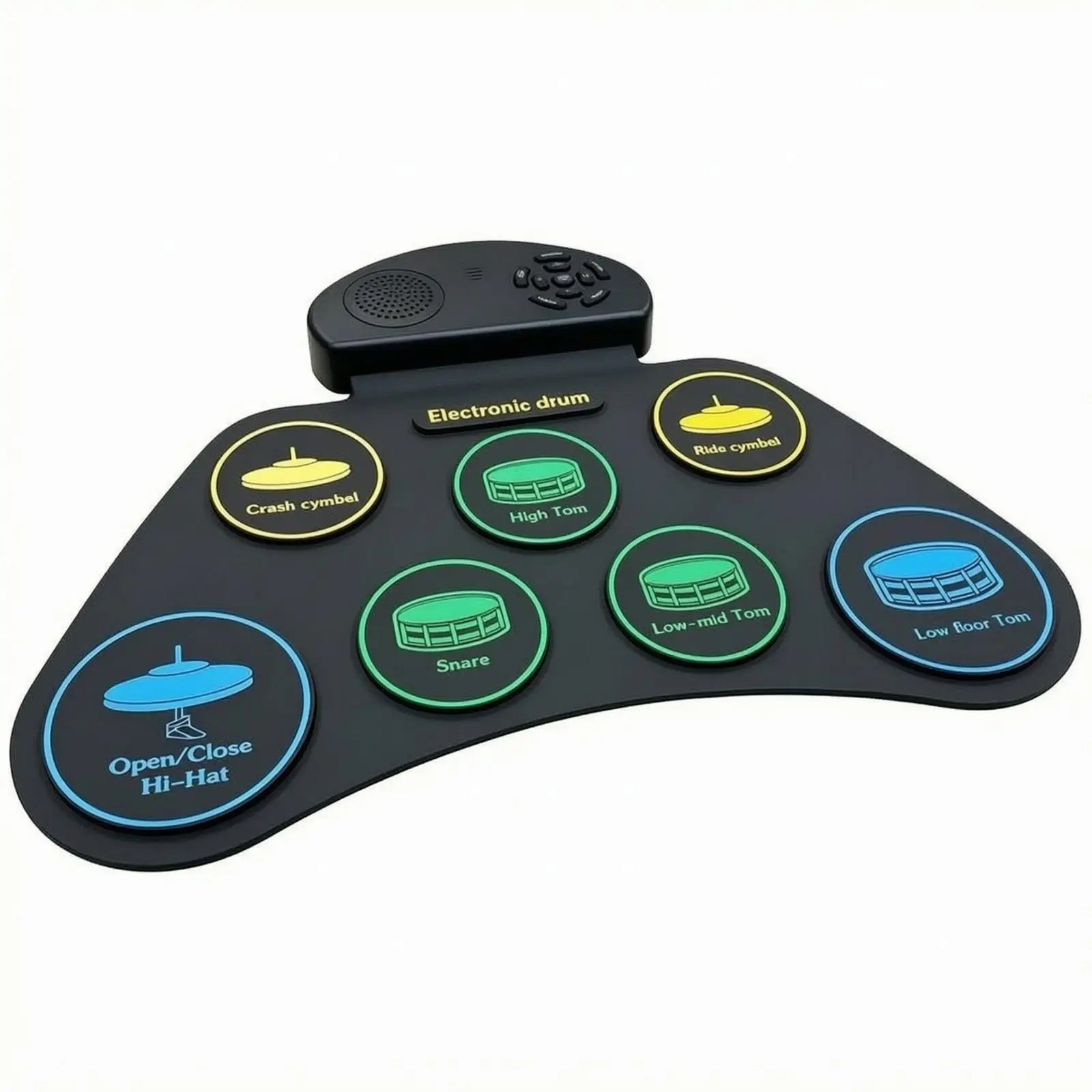 Children Electronic Drum Pad Silicone Musical Kit with Sample Tracks and Volume Control for Home Practice