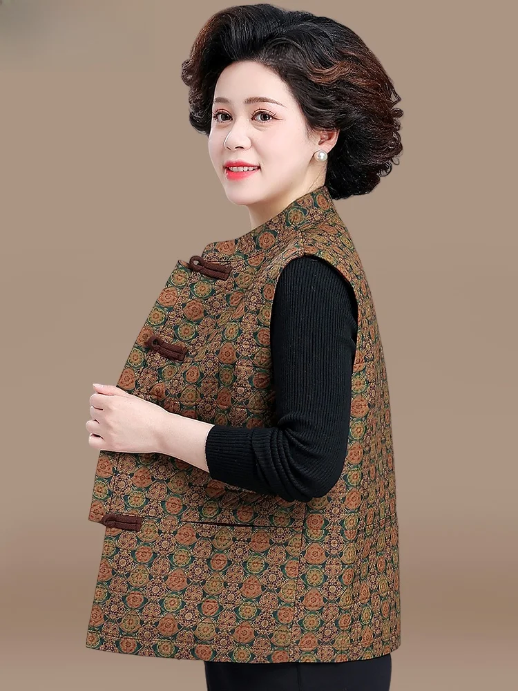 

Spring Faion Outerwear Vest Women's Sle Loose Fit Polyester Blend Elastic Fiber round Ne Single Button Closure Vest