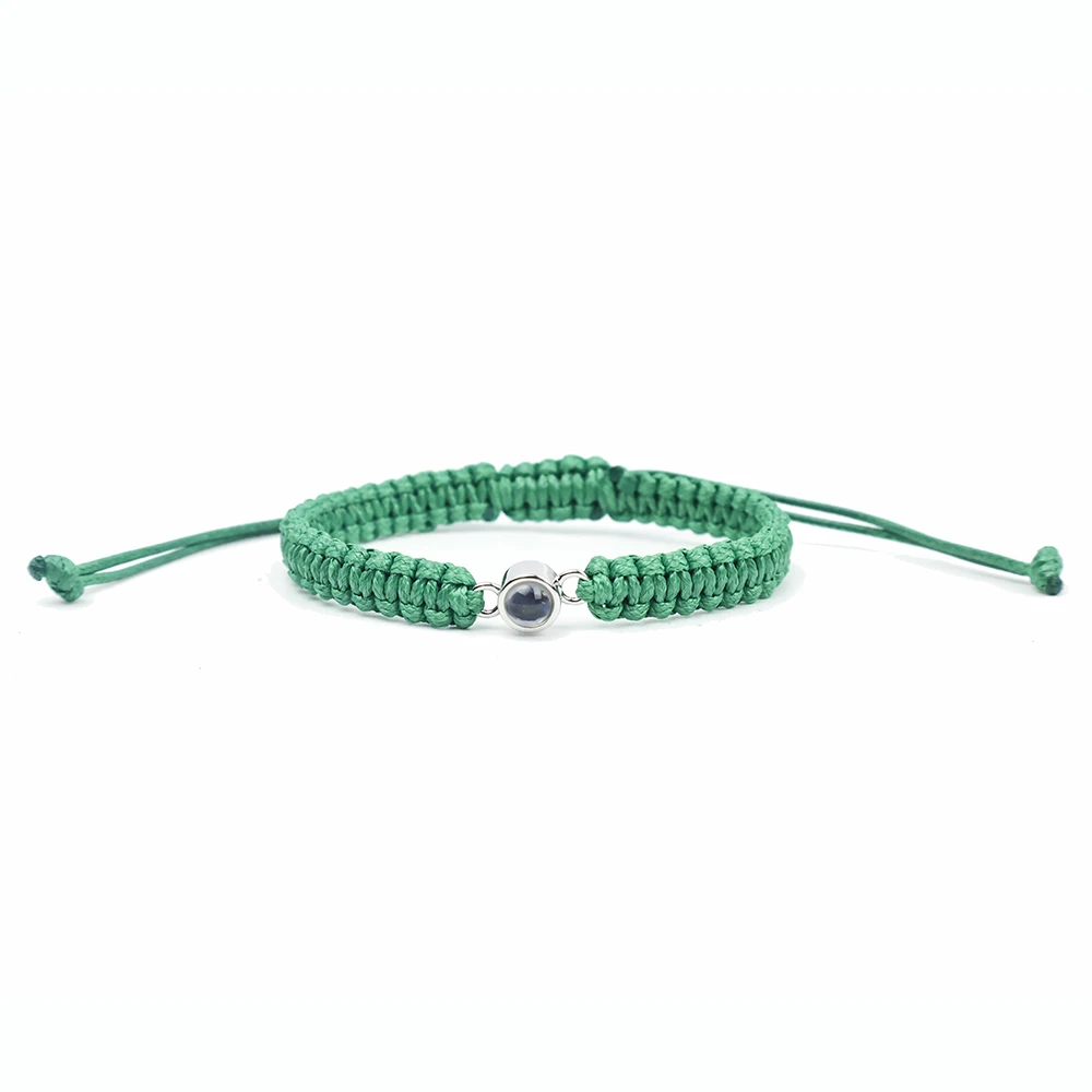Bunte Seil-Armbänder, individuelle Farbe, Foto-Anhänger, handgewebte Kette, Schmuck für Frauen oder Männer, Freundin, Geschenk, modisch, romantisch – Detail 9