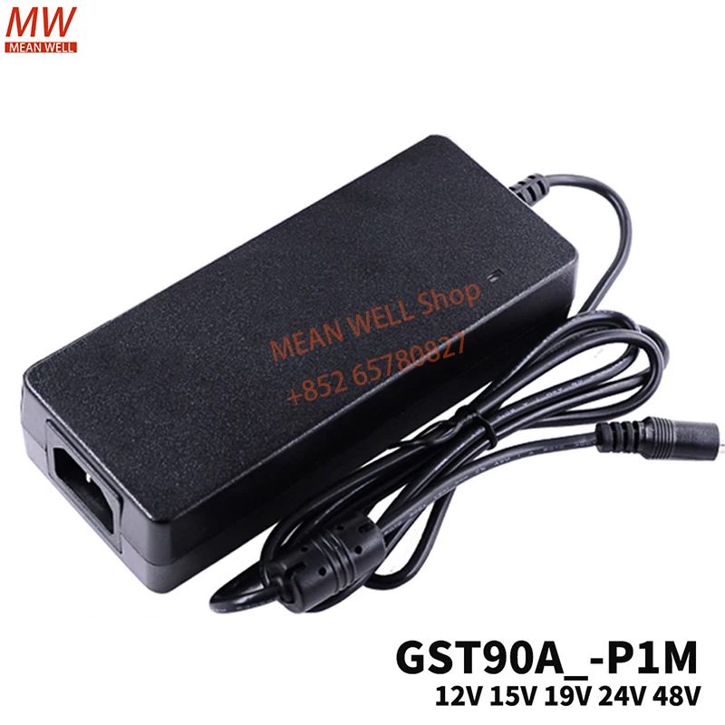 MEAN WELL Power Supply Original 90W AC-DC Reliable Green Industrial Adaptor GST90A12 GST90A15 GST90A19 GST90A24 GST90A48-P1M