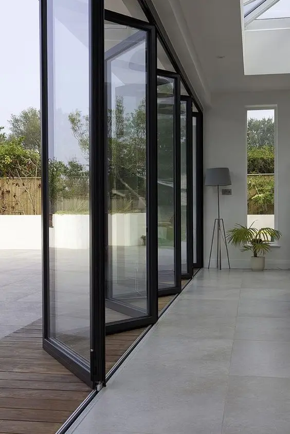 Customized Folding Door Service Villa Exterior Patio Aluminum Foldable Door Partition Accordion Glass Folding Patio Doors System