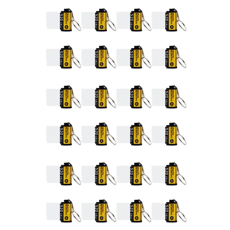 

IALJ-24 Pack Sublimation Memory Film Roll Keychain, Double Sided Sublimation Blank Camera Film Roll Canister Keychain