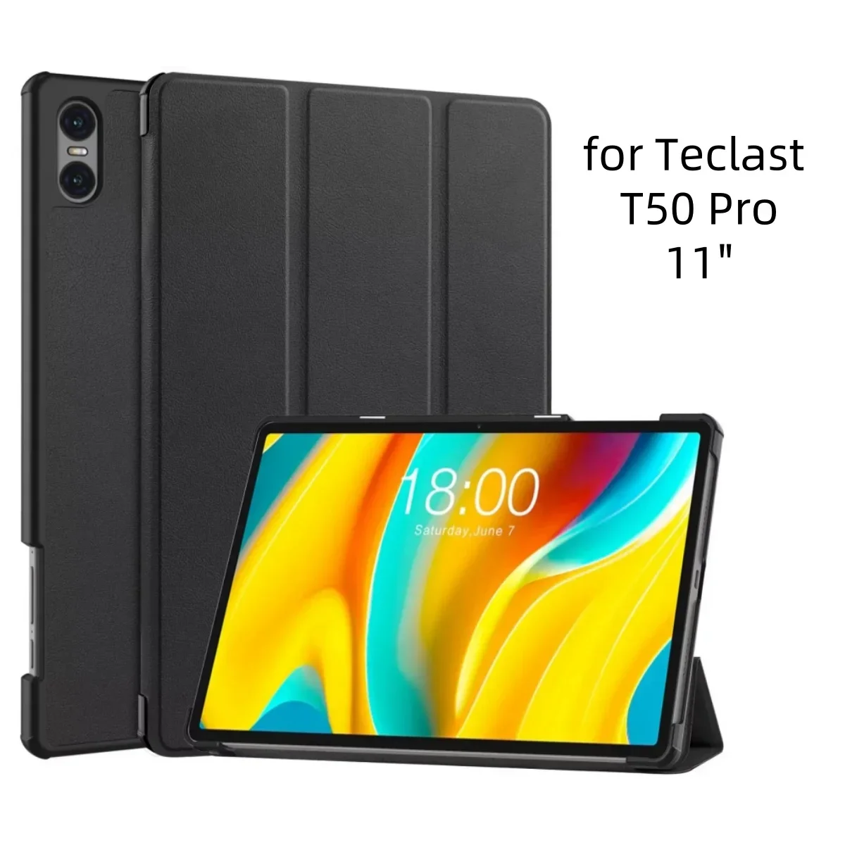 Flip Cover for Teclast T50 Pro 2023 11 Inch Tablet Folding Stand Pu Leather Protective Case with Auto Sleep Wake Function