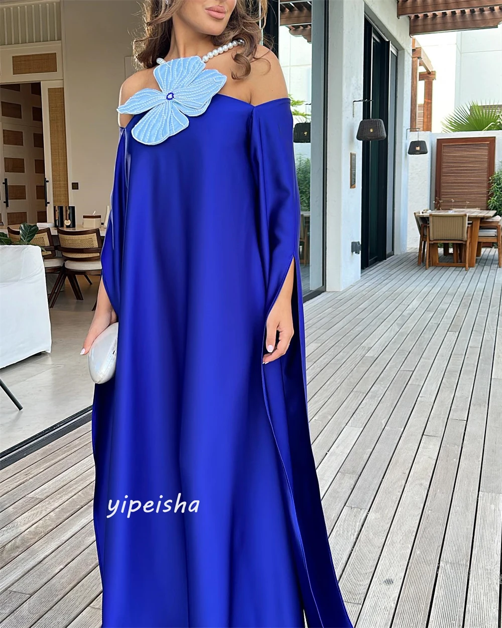 ที่กําหนดเอง Jiayigong S Pearl ดอกไม้ Draped Quinceanera A-Line Off-the-shoulder Bespoke โอกาสชุดยาวชุด