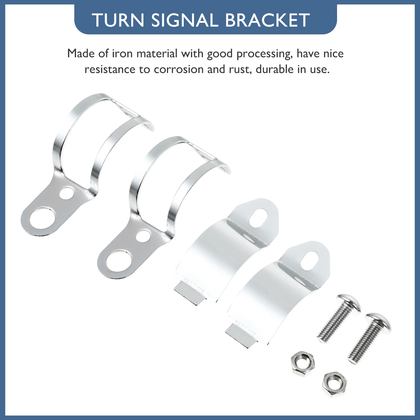 

2pcs Motorcycle Turn Signal Brackets Light Mount Durable Iron Corrosion Resistant Easy Install Front Forks Accessories Lamp