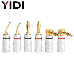 1 Pair 2pcs Gold Plated 2mm 4mm Banana Connector for Video Speaker Adapter Audio Banana Plugs Wire Cable Connectors Binding Post