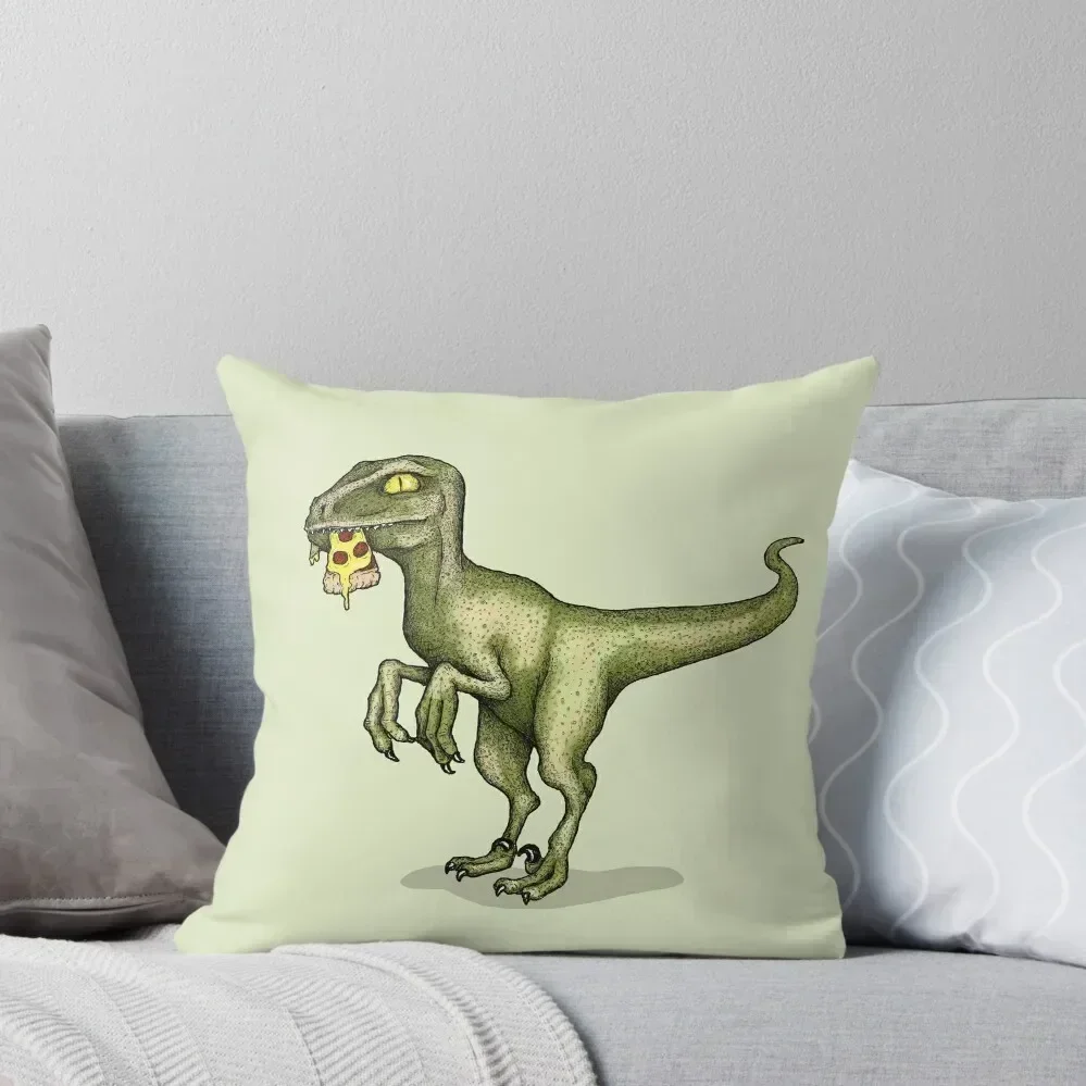 

Raptor dinosaur eating pizza slice Throw Pillow Pillow Covers Decorative Cushions For Children pillow