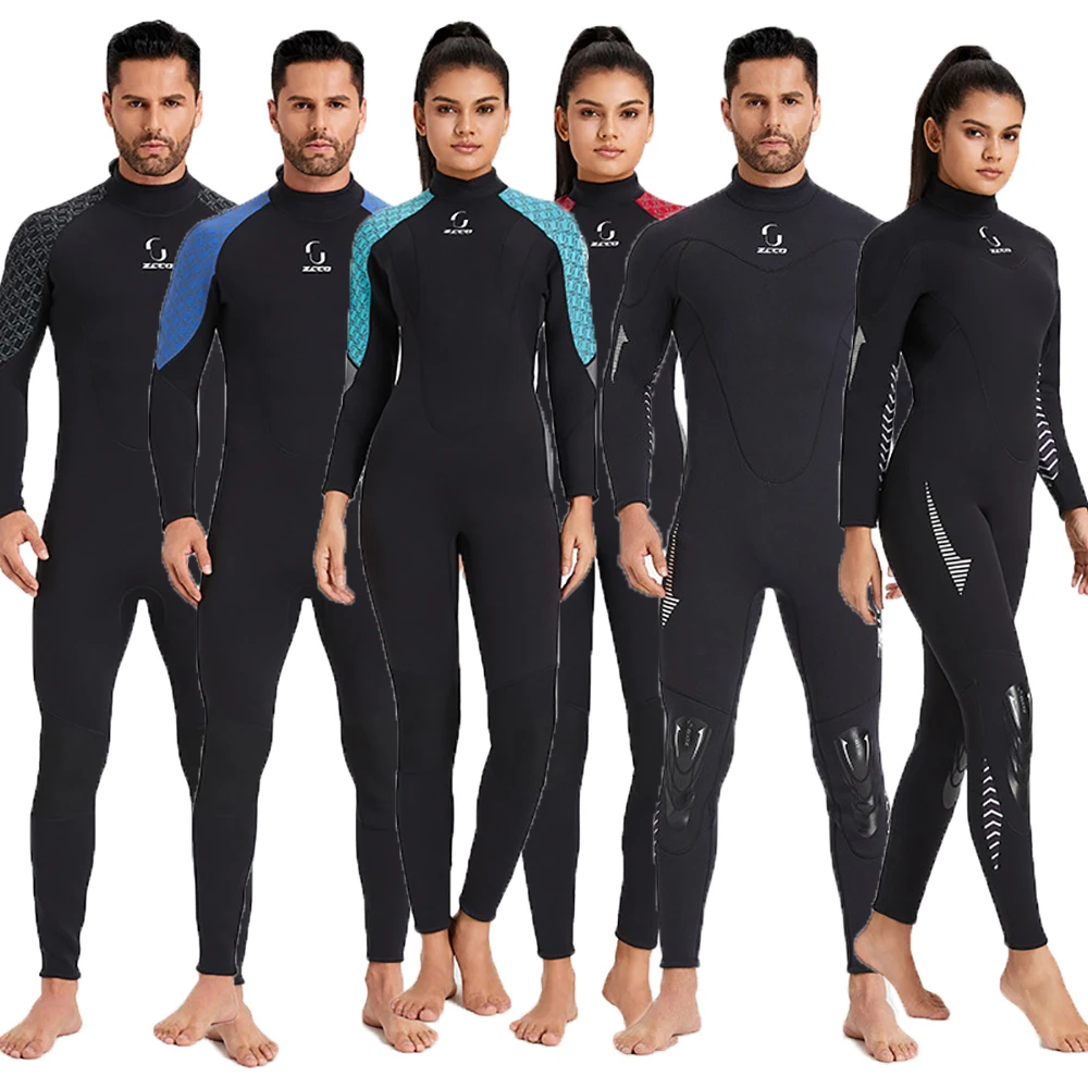 Men Women 3mm Neoprene Wetsuits One-Piece Thick Wet Suit Swimsuit for Cold Water Diving Surfing Snorkeling Kayaking Diving Suits