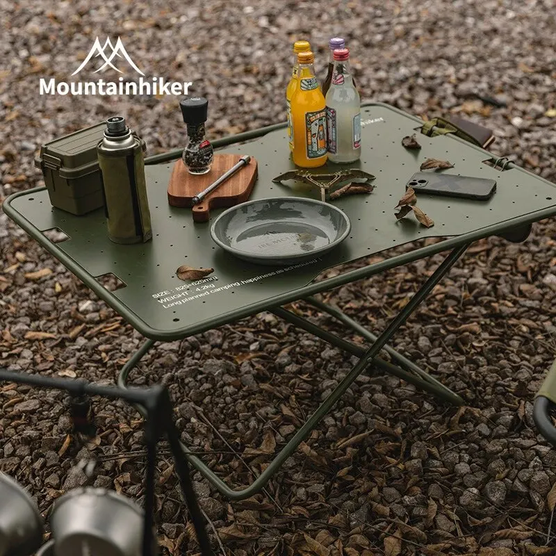 MOUNTAINHIKER Portable Folding Camping Table Self-driving Foldable BBQ Desk Outdoor Picnic Table Aluminum Alloy Table