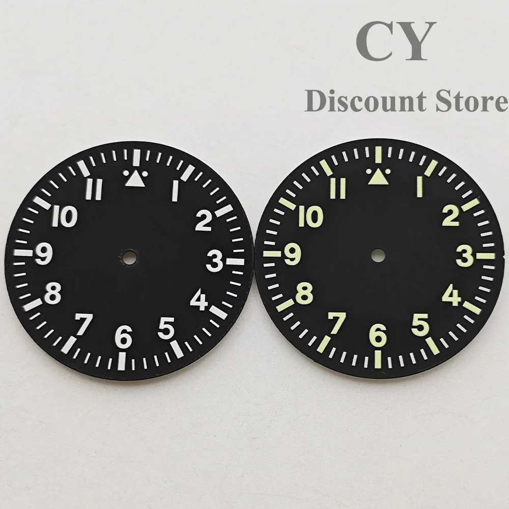 

Циферблат часов RICHUS NH35 35,5 мм, черный стерильный циферблат, зеленый светящийся, подходит для NH35 NH36 Miyota 8215 8205 821A DG2813 3804 Механизм