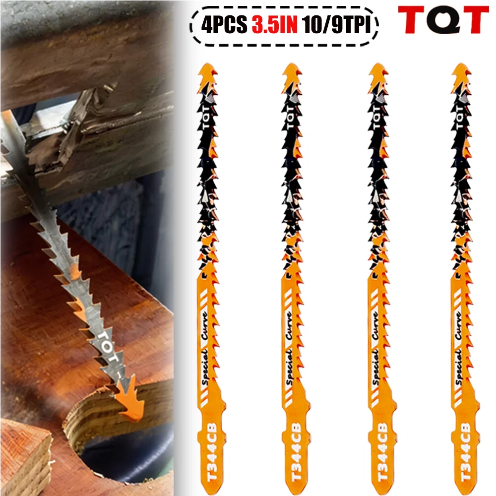 Lames de scie sauteuse double face 10/8Tpi T344Cb pour une coupe courbe efficace, jeu de lames de scie sauteuse pour bois et plastique pour le bricolage et les charpentiers