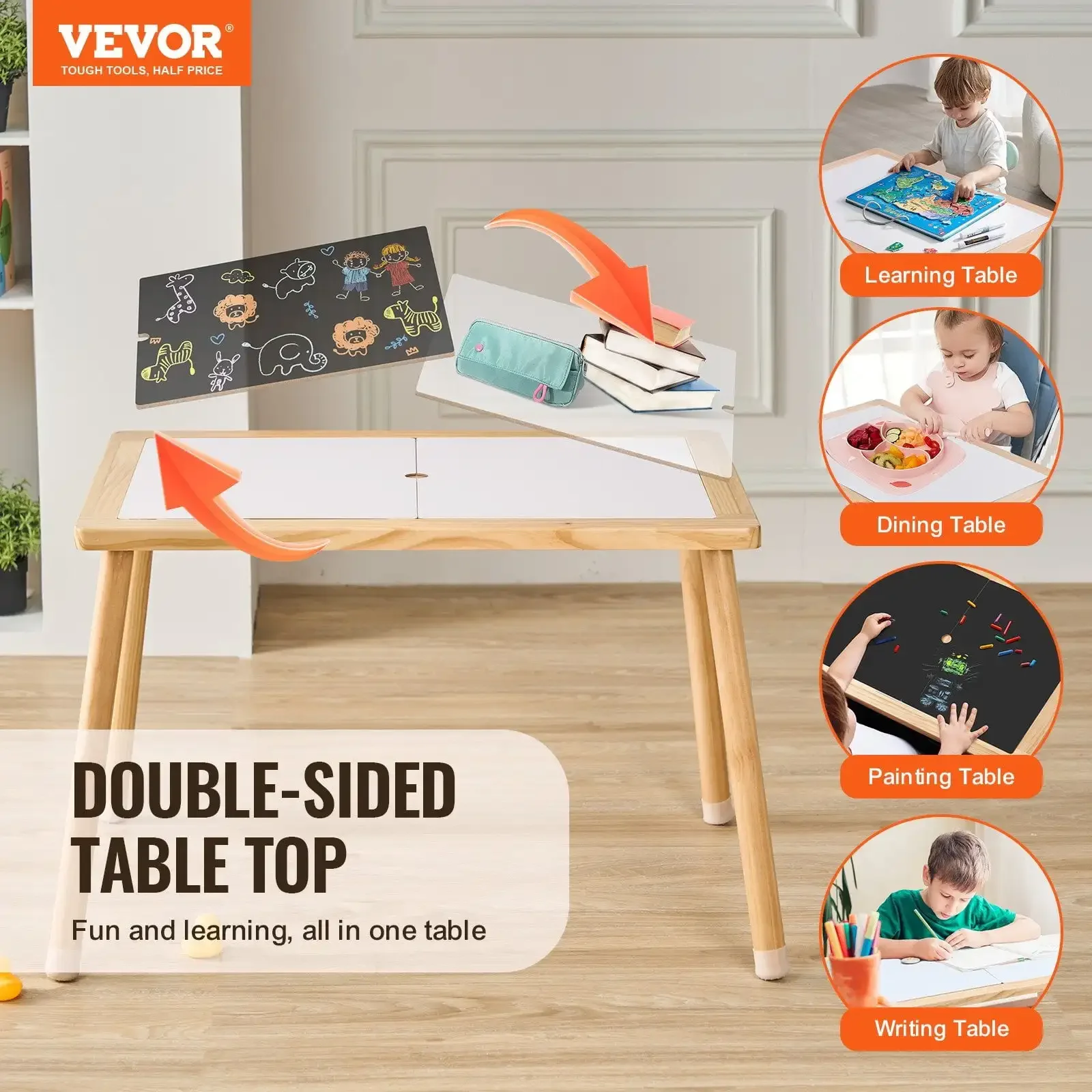 

Sensory Table for Toddlers Kids Activity Table with Double-Sided Tabletop