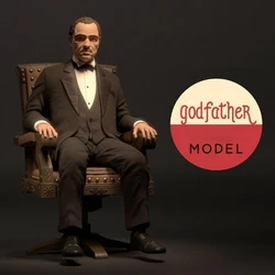 Godfather Resin Figure 1/24 Scale 80mm Overall Height Assembled Model Kit Unassembled and Unpainted Miniatures Dioramas Toy