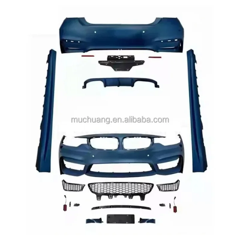 

2013-2023 PP Plastic Auto Accessories Bodykit for BW-M F32 M4-Front Bumper Diffuser & Side Skirt BW-M 4Series 435I