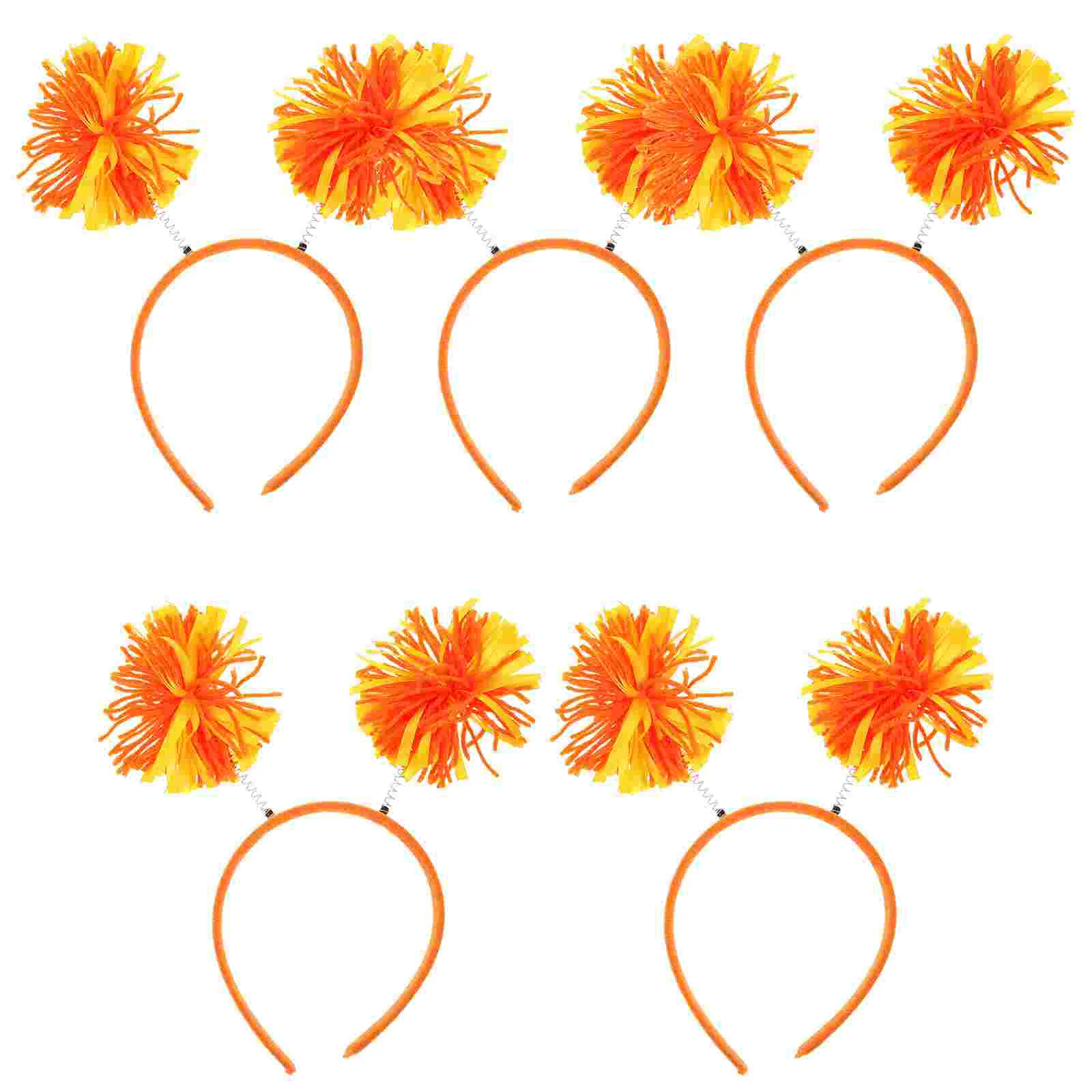 

5 Pcs Pom Pompoms Craft Orange Headband Headbands Hair Toppers Carnival Christmas