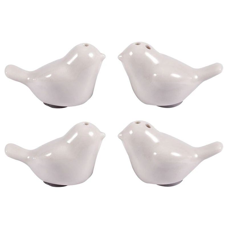 2 Set Of Love Birds Ceramic Salt And Pepper Shakers Personalised Wedding Favors - White