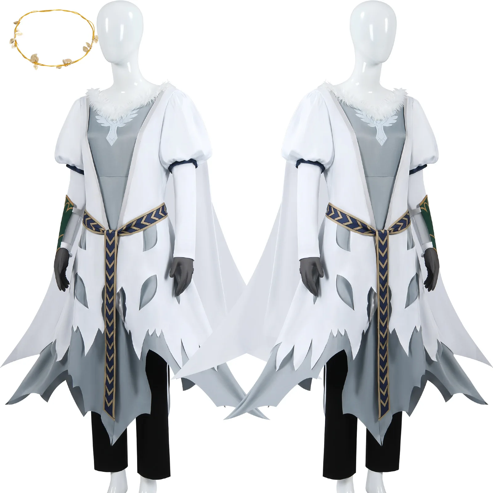 سيد الخواتم روهان معركة زي هيرا الأبيض معركة زي تأثيري أنيمي زي أداء اللعبة