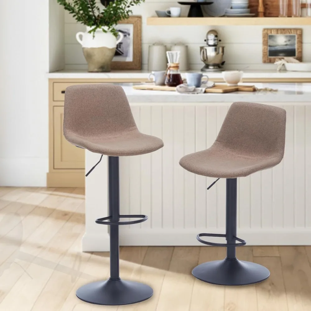 

Adjustable Swivel Bar Stools Set of 2, Modern Fabric Upholstered Barstools with Backs, Seat Adjustable Height 22-31IN, Bar Chair