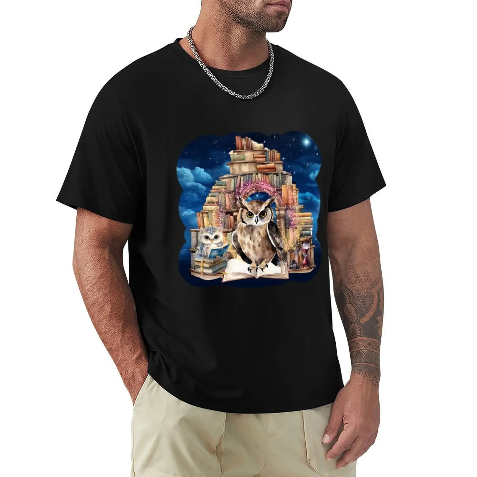 

Night Owl T-Shirt Relaxed Casual Short Sleeve Tee