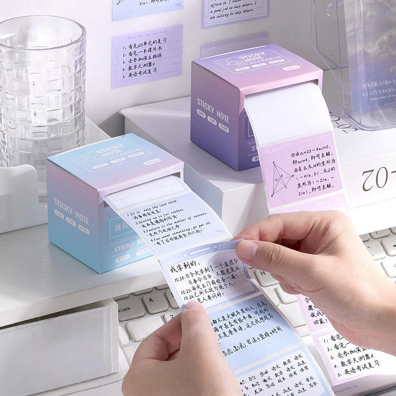 

256 Sheets Pull-Out Color Sticky Notes Pads Posits Stationery Paper Stickers Posted It Memo Notepad Notebook Message Sticker New