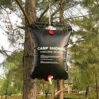 Outdoor camping shower bag 20L solar hot water bag, portable shower and cooling water storage bag