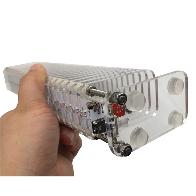 Nvarcher KS25 التحكم في الصوت VU متر ، عمود الكريستال ، مستوى الصوت ، LED برج الطيف الموسيقى للمسرح المنزلي