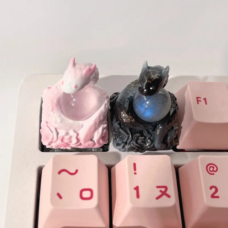 น่ารัก Spirit งู Keycap Kawaii Custom เรซิ่น DIY Artisan Key Caps สําหรับคีย์บอร์ด Gamer อุปกรณ์เสริมของขวัญ MX Cross Switch
