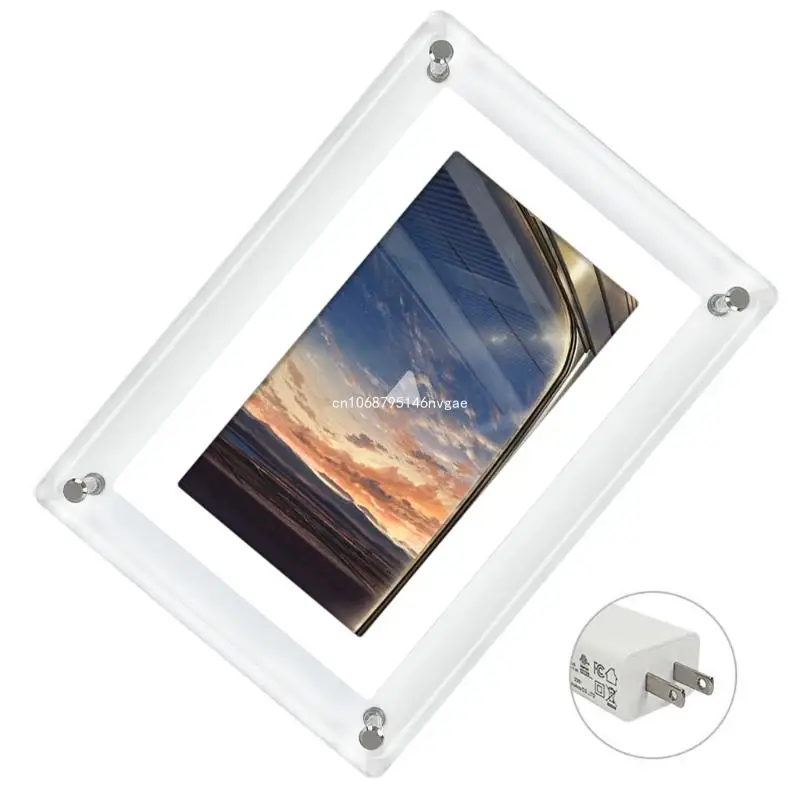 5inch Clear Digital Acrylic Photo Frame,Intelligant Picture Display Frame for Home and Office Decor New Dropship