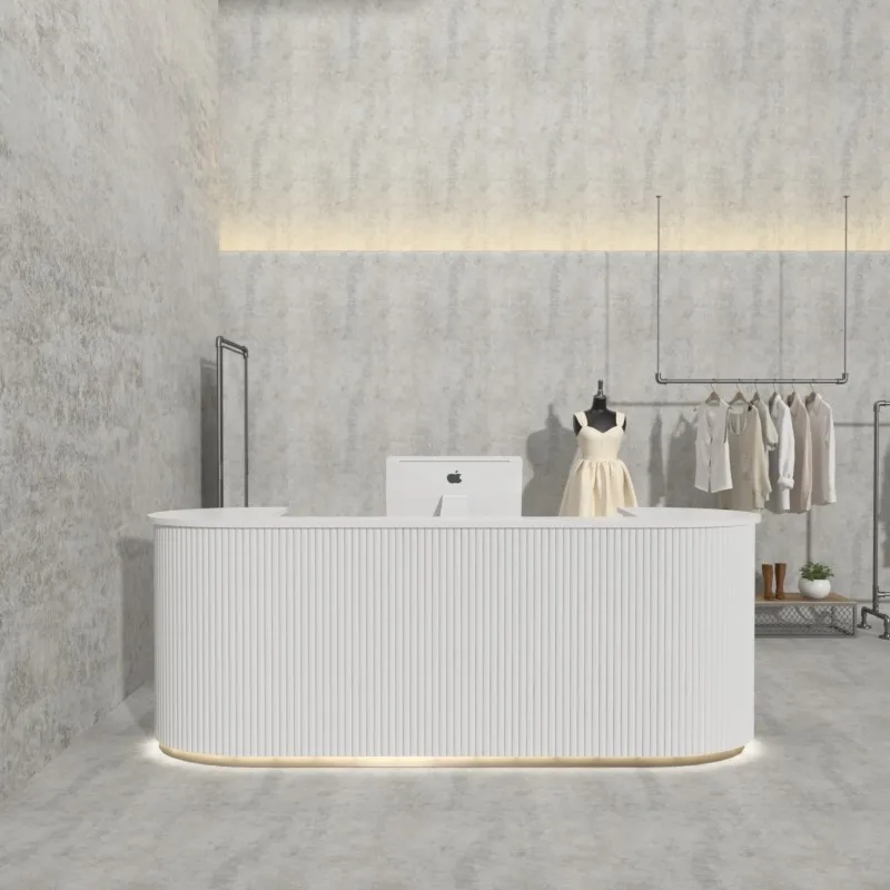 

Hallway Cosmetic Reception Desk Business Hall Luxury Infodesk Reception Desk Hairdressing Theke Rezeption Modern Furniture