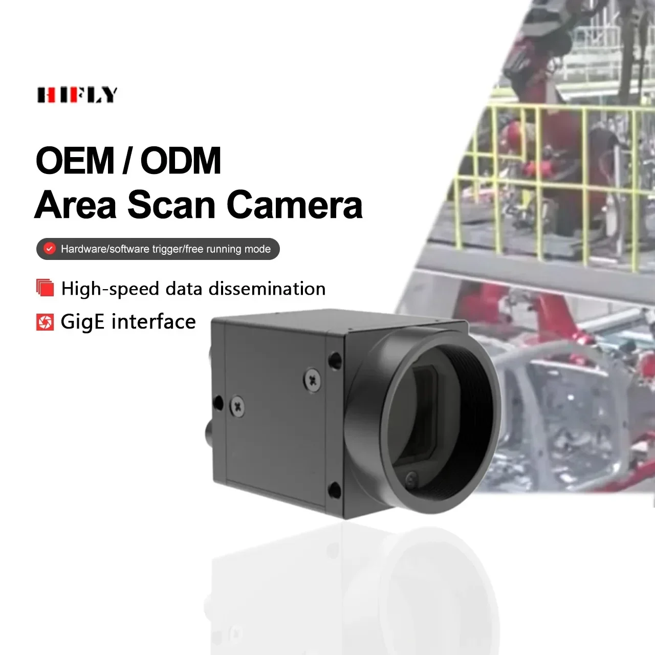 

HIFLY 1.3MP GigE 91fps Industrial Area Scan Camera Global Shutter Indoor Inspection for Machine Vision Camera Detect