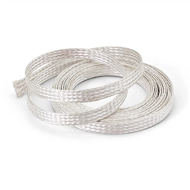 Telescopic Silver Plated Braided Shielding Mesh Sleeve Corrosion Resistant Anti-Interference Protector for DIY Audio Wire
