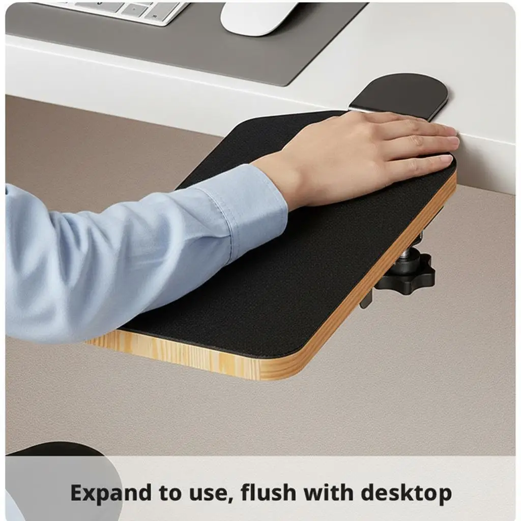 1pcs Computer Arm Hand Support Bracket Foldable And 90 ° Rotatable Office Desktop Extension Board Wrist Guard Pad
