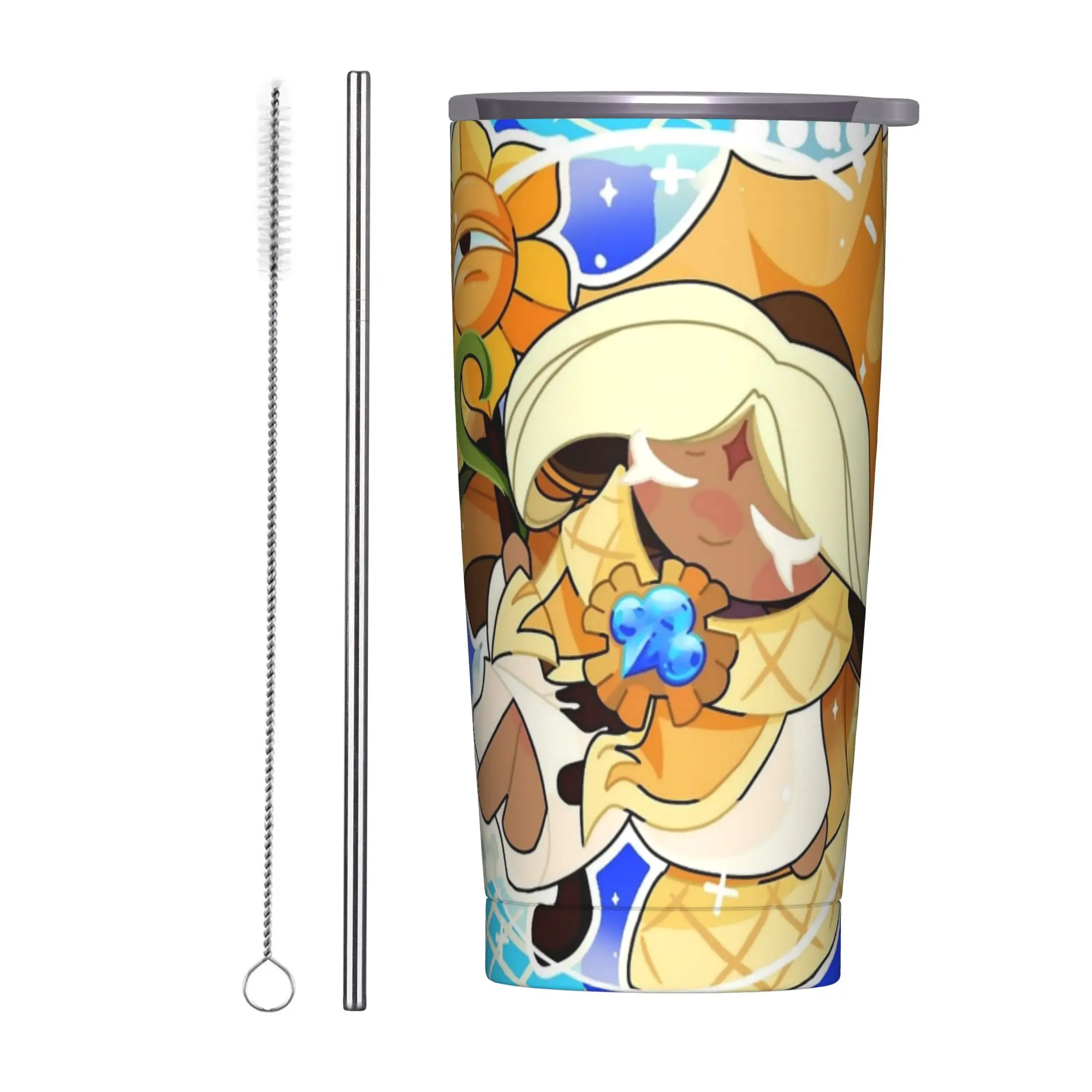 pures vanillas Insulated Tumbler with Straws Lid Cookies Runs Kingdoms Vacuum Coffee Mugs Office Home Car Bottle Cup, 20oz