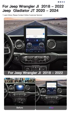 Android 14 de 12,1 pulgadas para Jeep Wrangler JL Gladiator Pickups JT 2018-2024 reproductor de Audio Multimedia estéreo GPS para coche Radio navegación