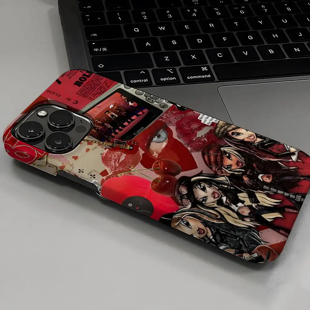 Modne etui na telefon Lovely Doll Bratz Hot dla iPhone 16 15 14 13 12 11 Plus Pro Max Mini Glossy HD Hard Film Shell Cover