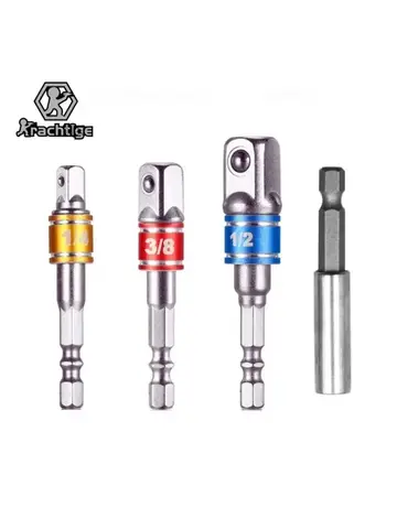 Krachtige Drill Socket Adapter Converter for Impact Driver with 60mm Bit Holder To Square Socket Drill Bits Bar Extension Set
