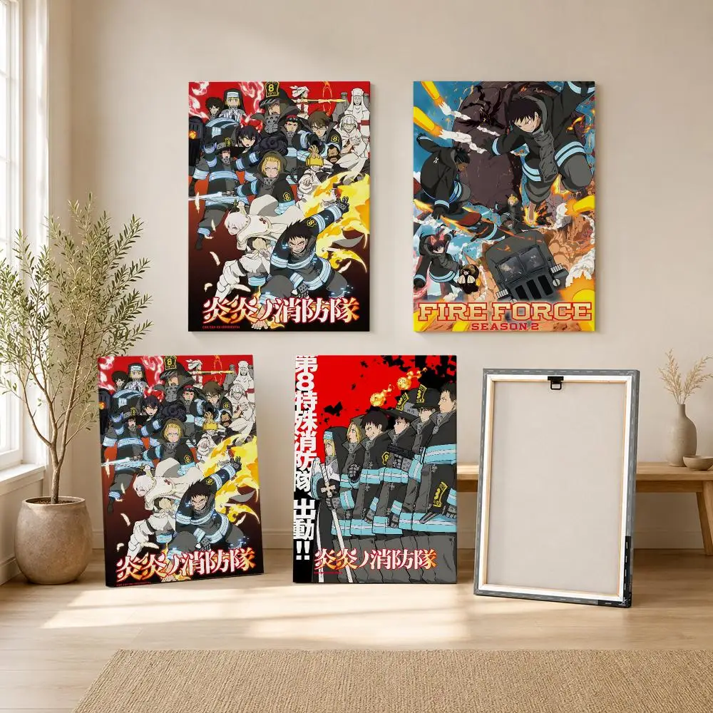 Best Sale Anime F-fireforce Painting Calligraphy Canvas Wall Art Living Room Bedroom Hallway ClearPrint Non-Fading&Gift