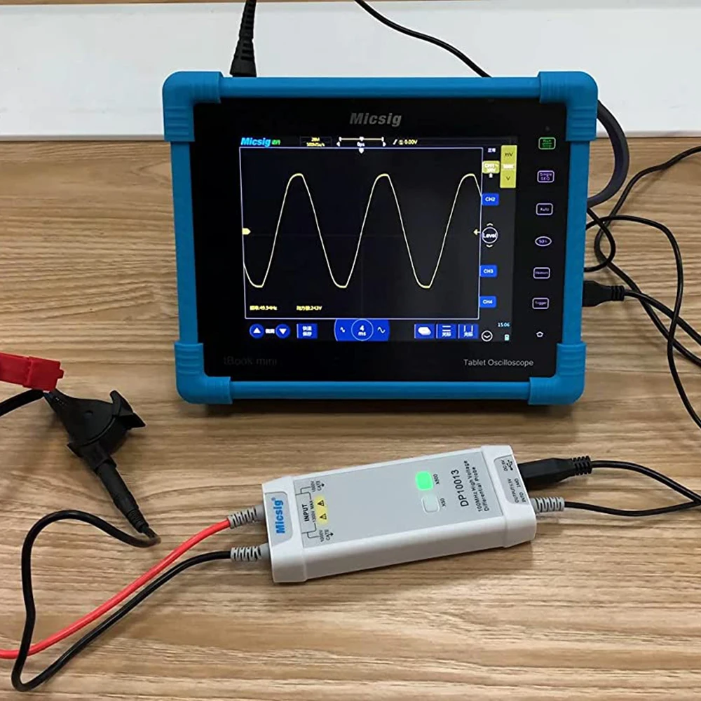 New Micsig-High Voltage Differential Probe Kit, Oscilloscope DP10013, 1300V, 100MHz, 3.5ns Rise Time, 50X, 500X Attenuation Rate