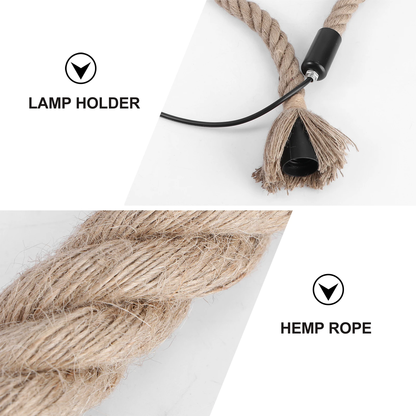 

Rope Chandelier Rustic Hanging Lights Decorative Industrial Style Pendant Hemp Lamp